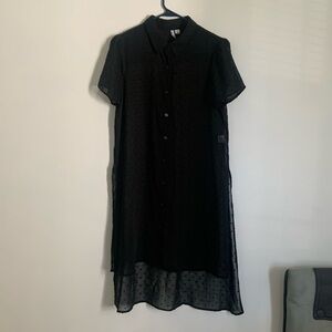 Overlay black sheer dress
